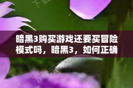 暗黑3购买游戏还要买冒险模式吗图片