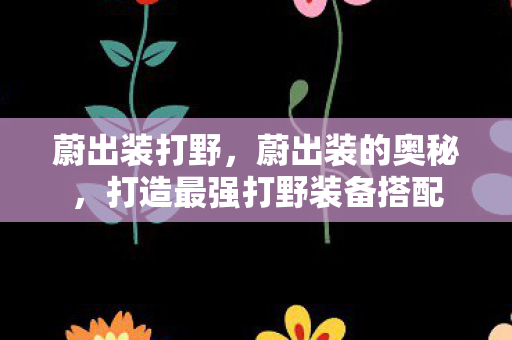 打造最强打野装备搭配图片