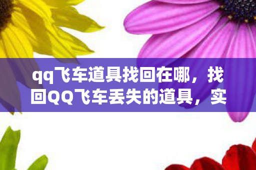 找回QQ飞车丢失的道具图片