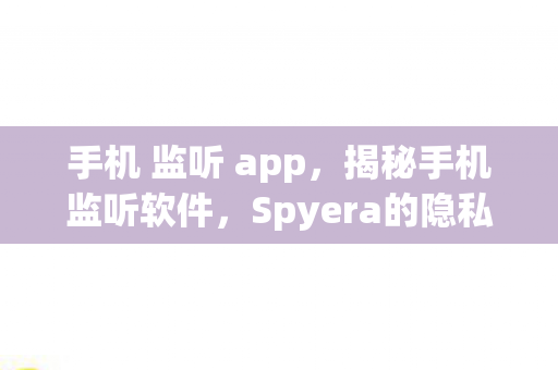Spyera的隐私侵犯与合法使用边界图片