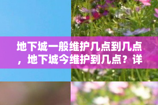 详解游戏维护时间及其重要性图片