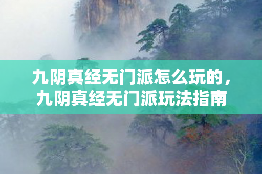 九阴真经无门派怎么玩的图片