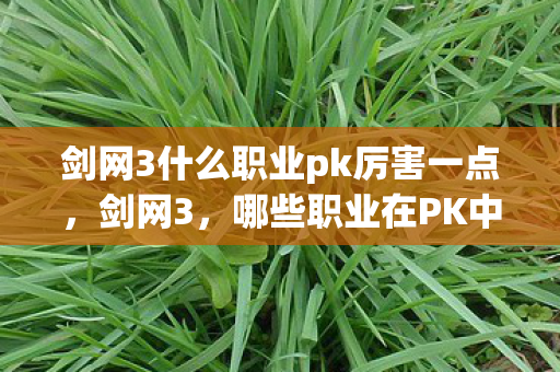 剑网3什么职业pk厉害一点图片