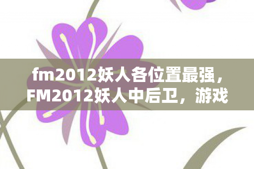 fm2012妖人各位置最强图片