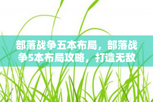 部落战争5本布局攻略图片