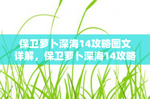 保卫萝卜深海14攻略图文详解图片