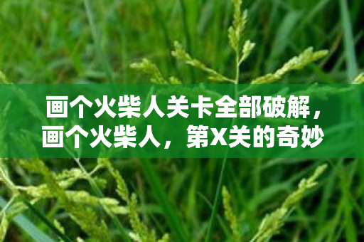 画个火柴人关卡全部破解图片