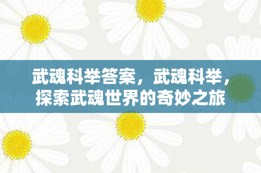 探索武魂世界的奇妙之旅图片