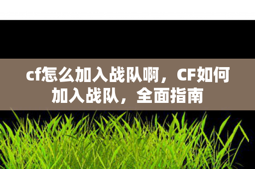 cf怎么加入战队啊图片
