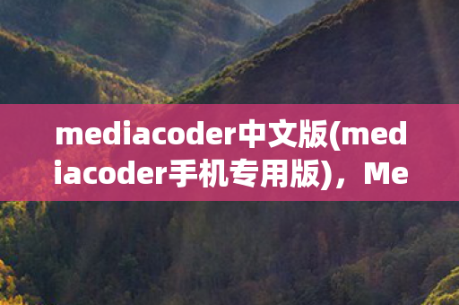mediacoder中文版(mediacoder手机专用版)，MediaCoder，解码你的媒体世界