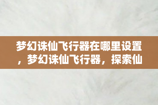 梦幻诛仙飞行器在哪里设置图片