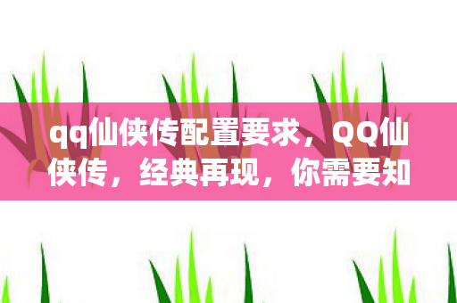 你需要知道的配置要求图片
