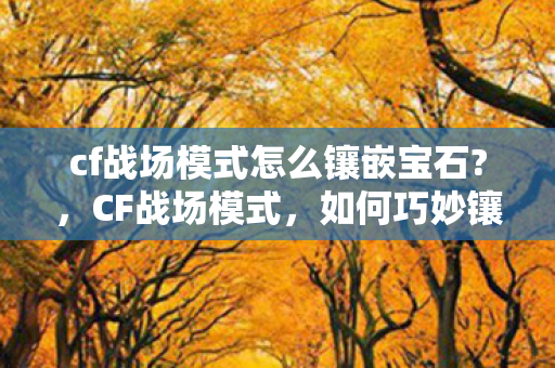 cf战场模式怎么镶嵌宝石图片