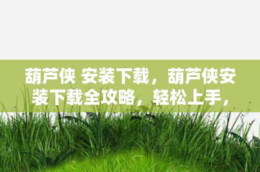 葫芦侠安装下载全攻略图片