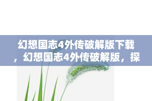 幻想国志4外传破解版下载图片