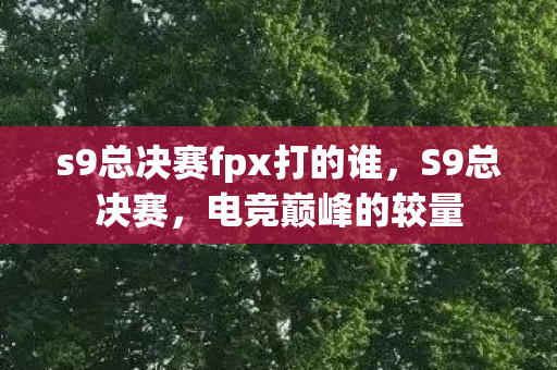 s9总决赛fpx打的谁图片