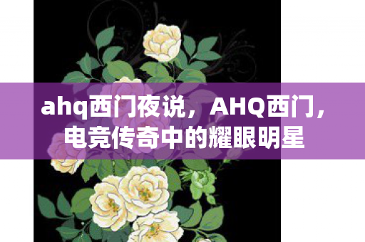 ahq西门夜说，AHQ西门，电竞传奇中的耀眼明星