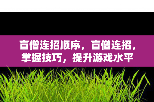 盲僧连招顺序图片