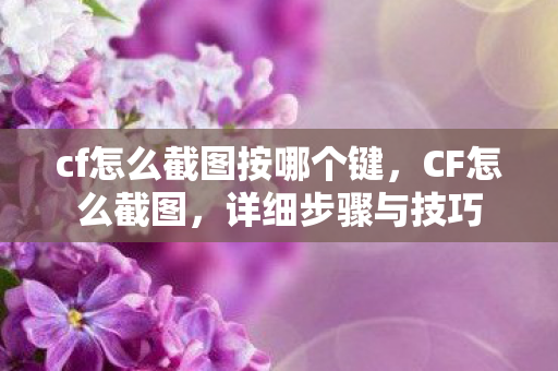 cf怎么截图按哪个键图片