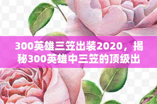 300英雄三笠出装2020，揭秘300英雄中三笠的顶级出装策略