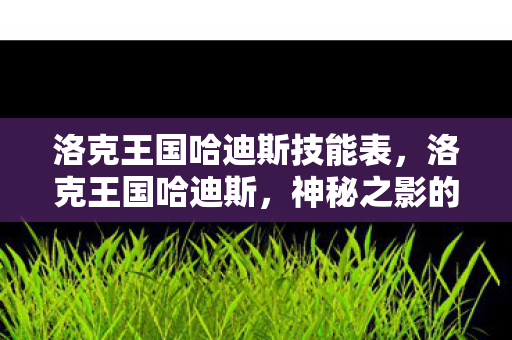 洛克王国哈迪斯技能表图片