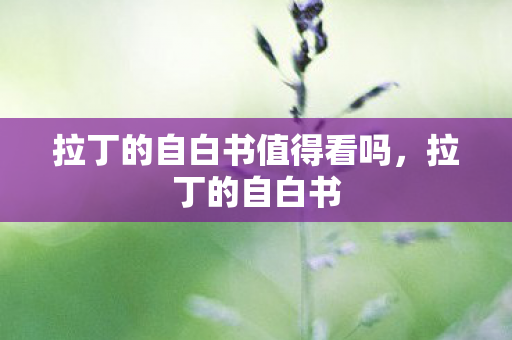 拉丁的自白书值得看吗图片