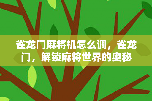 雀龙门麻将机怎么调图片