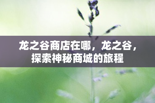 探索神秘商城的旅程图片