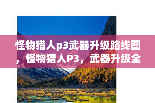 怪物猎人p3武器升级路线图图片