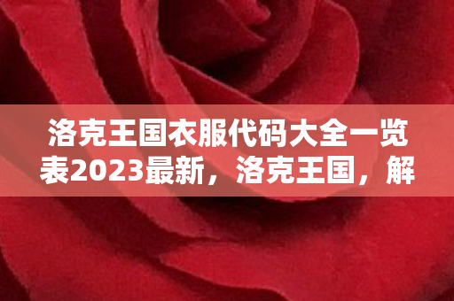 洛克王国衣服代码大全一览表2023最新图片