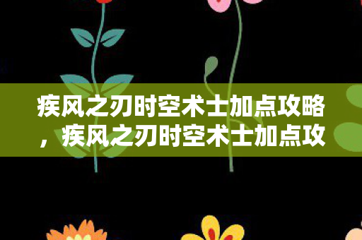疾风之刃时空术士加点攻略，疾风之刃时空术士加点攻略