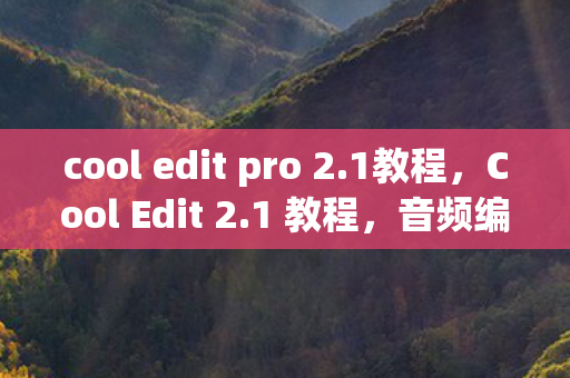cool edit pro 2图片