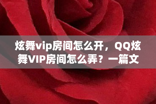 炫舞vip房间怎么开，QQ炫舞VIP房间怎么弄？一篇文章带你玩转VIP特权！