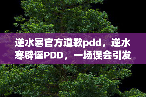 逆水寒官方道歉pdd图片