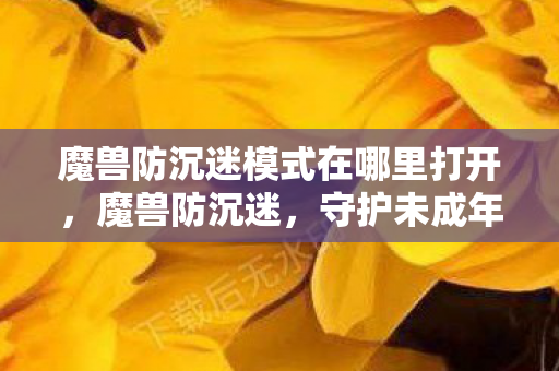 魔兽防沉迷模式在哪里打开图片