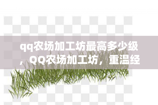 qq农场加工坊最高多少级图片