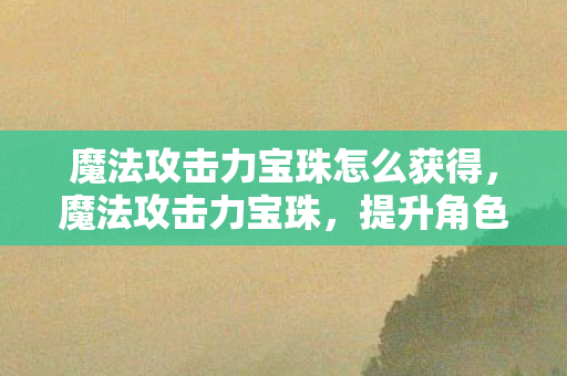 提升角色战斗力的神秘宝物图片