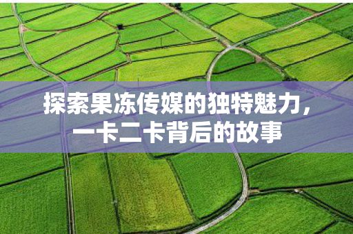 探索果冻传媒的独特魅力图片