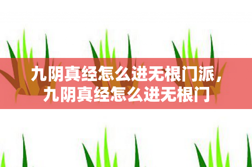 九阴真经怎么进无根门派图片