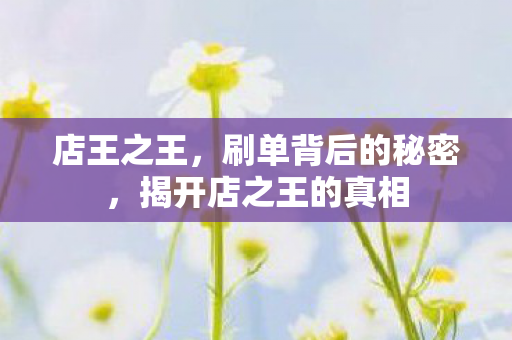 揭开店之王的真相图片