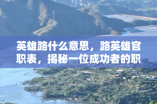 揭秘一位成功者的职业轨迹图片