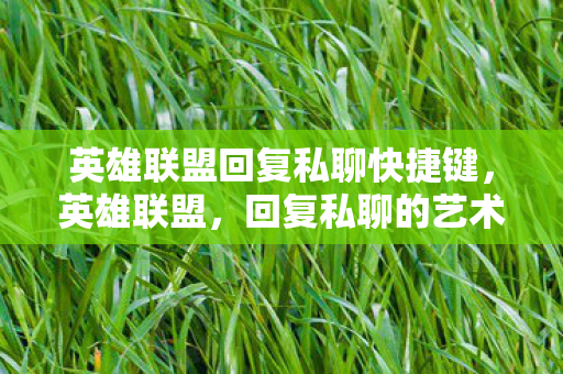 英雄联盟回复私聊快捷键图片