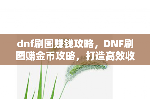 DNF刷图赚金币攻略图片