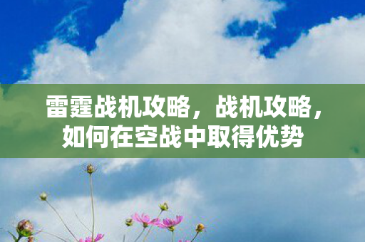 如何在空战中取得优势图片