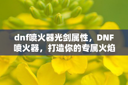 dnf喷火器光剑属性图片
