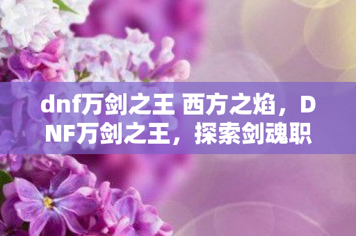dnf万剑之王 西方之焰图片