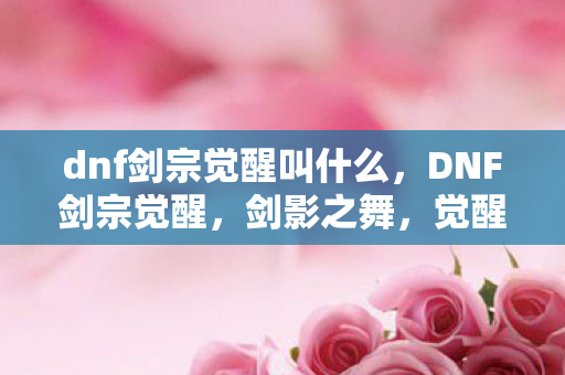 dnf剑宗觉醒叫什么图片