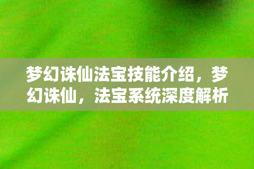 梦幻诛仙法宝技能介绍图片