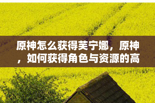 如何获得角色与资源的高效指南图片