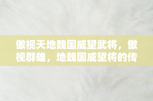 地魏国威望将的传奇故事图片